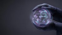 Hands protecting glowing digital network connections in sphere representing cybersecurity, data protection and cloud computing technology solutions.