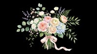 Watercolor floral bouquet with pastel roses, lavender, and greenery, isolated on transparent background. Ready for wedding stationery, t-shirts, stickers, and print on demand.