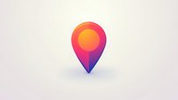 Modern gradient location pin marker with orange circle inside on light background, floating with soft shadow. Suitable for mobile apps and web design.