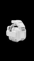 Compact white portable clip-on fan isolated on transparent background, ready for stickers, print on demand, T-shirt design, clipart, and sublimation projects.