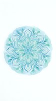 Turquoise watercolor mandala with intricate geometric patterns and leaf details, isolated on white background. Suitable for wellness, meditation, yoga designs, and decorative applications.