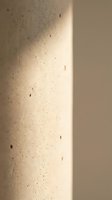 Warm sunlight casting shadows on textured beige wall surface with natural speckled pattern and soft lighting effects for interior design backgrounds.