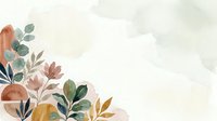 Watercolor botanical arrangement with warm earth tones and organic foliage on isolated white background, suitable for design projects, invitations, and branding materials.