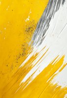 Dynamic brushstrokes in yellow and white create abstract composition with bold diagonal movement and textural elements. Modern artistic background for design projects.