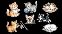 Cute kittens and cats in various playful poses, isolated on transparent background. Ready for t-shirt designs, stickers, clipart, sublimation, print-on-demand products and crafts.