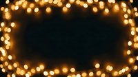 Warm golden bokeh lights frame a dark center space, creating an elegant glowing border effect suitable for holiday backgrounds, festive overlays, and celebratory event promotions.