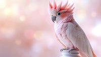 Major Mitchell's cockatoo with pink crest feathers perched against soft pastel background for wildlife and nature photography projects.