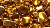 Luxurious golden metallic bubbles with glossy reflective surface creating abstract liquid texture for premium design projects and modern backgrounds.