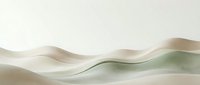 Abstract flowing waves in soft beige and sage green tones create elegant minimalist landscape for modern interior design and branding projects.