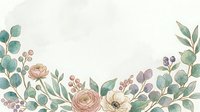 Watercolor floral border with roses, eucalyptus leaves, and wildflowers on isolated white background, ready for wedding invitations, greeting cards, and design projects.