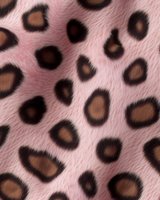 Pink leopard print fur texture with brown spots on soft furry background. Seamless pattern for fashion and textile design projects.
