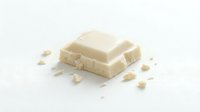 White chocolate bar broken into pieces on isolated background, ready for food photography, confectionery design, and culinary content.
