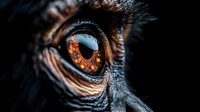 Close-up macro shot of reptile eye with vibrant orange iris and detailed scales, showcasing natural texture and intricate patterns for wildlife photography.