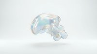 Iridescent soap bubble with rainbow reflections floating against clean white background for creative design projects and commercial use.