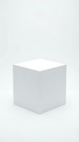 White cube podium display stand on neutral background for product presentation and mockup design.