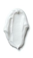 Isolated white cream or lotion smear with smooth texture on transparent background, suitable for cosmetics, skincare, and beauty product design applications.