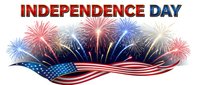 Patriotic fireworks display with American flag celebrating Fourth of July holiday with red white and blue colors against dark sky for national celebration.