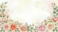 Watercolor floral frame with roses, peonies, and greenery on isolated transparent background. Perfect for wedding invitations, greeting cards, and design projects.