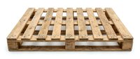 Wooden pallet with weathered surface, ideal for logistics, shipping, storage, warehouse operations, industrial backgrounds, and supply chain visuals.