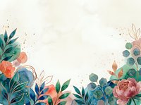 Watercolor floral border with peonies, eucalyptus, and gold accents on a soft beige background, perfect for wedding invitations and cards.
