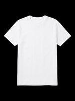 Plain white crew neck t-shirt isolated on transparent background, ready for mockup, print on demand, sublimation, clothing design, and apparel branding projects.