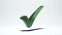 Green checkmark symbol isolated on white background, ready for web design, applications, and marketing materials.