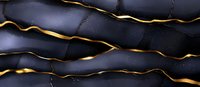 Dark cracked marble texture with golden veins on black background, luxury abstract pattern for interior design and premium surface decoration.