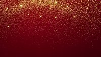Red gradient background with golden glitter particles falling from top, creating elegant sparkle effect for holiday celebrations and luxury designs.