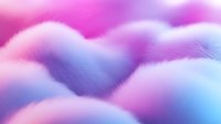 Dreamy cotton candy clouds in soft pink, purple and blue colors create ethereal atmospheric background with gentle fluffy texture and smooth gradients.