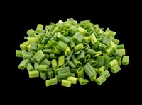 Freshly chopped green onions pile isolated on transparent background, ready for food design, recipe cards, menus, stickers, print on demand, and T-shirt projects.