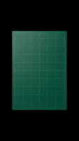 Green self-healing cutting mat with grid lines, isolated on transparent background. Ready for craft, sewing, and hobby supply clipart, stickers, and print on demand use.