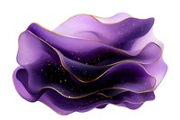 Abstract purple and gold wavy layers with cosmic starry effect create depth and movement against dark background, suitable for luxury design projects.