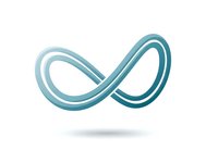 Infinity symbol in teal gradient with modern design on white background for logos and branding projects.