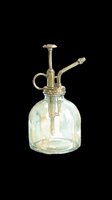 Vintage glass plant mister with brass pump mechanism isolated on transparent background. Ready for design use on t-shirts, clipart, stickers, print-on-demand products, and sublimation projects.