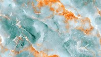Luxurious marble texture in turquoise and copper tones with natural veining pattern creates elegant stone surface background for interior design and decoration projects.
