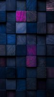 Abstract geometric background with dark blue textured cubes and vibrant pink accents creating dimensional pattern with scratched surface effect.