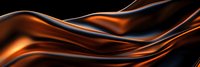 Luxurious copper and black smooth waves create elegant abstract background with flowing silky texture and dramatic lighting effects for modern design projects.