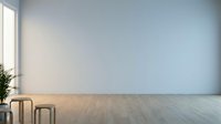 Empty modern interior room with white walls, wooden parquet floor, natural window light, minimalist design for product placement and mockup presentations.