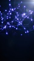 Abstract digital network with glowing blue nodes and connecting lines over dark background, representing data connectivity, technology infrastructure, and global communication systems.