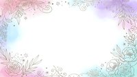 Pastel watercolor floral frame with roses and leaves on white background for wedding invitations, greeting cards and romantic designs.