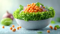 Fresh salmon cubes with lettuce leaves in ceramic bowl, healthy protein meal preparation for clean eating and balanced nutrition lifestyle.
