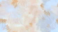 Soft pastel abstract background with feathery brush strokes in peach, gold and powder blue creates gentle ethereal texture for elegant design projects.