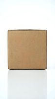 Closed kraft cardboard box isolated on white background, suitable for packaging, shipping, product mockups, and e-commerce design.