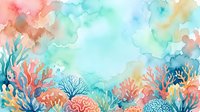 Vibrant coral reef underwater scene with colorful marine life and aquatic plants creating tropical ocean ecosystem frame for educational content.