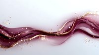 Luxurious burgundy and gold flowing abstract wave with glitter particles on white background, elegant dynamic design element for luxury branding and decoration.