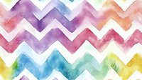 Watercolor rainbow chevron pattern with white zigzag stripes. Seamless geometric design in soft pastel colors creates dreamy abstract background for modern decor and stationery.