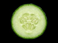 Cucumber slice cross-section isolated on transparent background, ready for culinary design, food packaging, recipe graphics, t-shirt prints, stickers, and print-on-demand products.