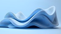 Smooth flowing fabric waves in light blue create elegant abstract curves and shadows against white background, suitable for modern minimalist design projects.