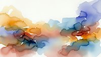 Abstract watercolor background with flowing organic shapes in warm orange, cool blue, and purple tones creating artistic texture for creative projects.