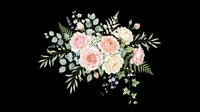 Soft watercolor floral bouquet with pink roses and greenery, isolated on transparent background. Great for wedding invitations, t-shirt design, stickers, and print on demand.